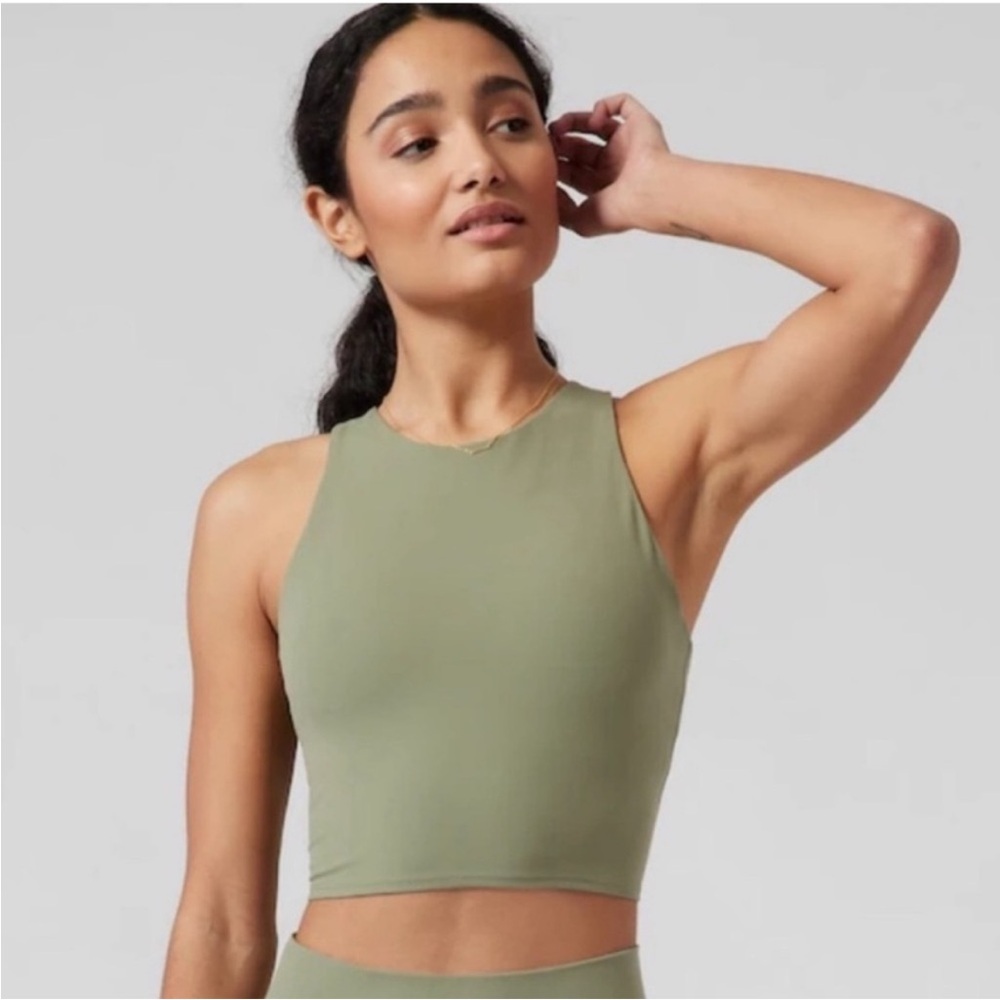 Athleta Conscious Crop Green Cropped Tank Top